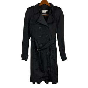 Altuzarra Trench Coat Womens Small Black Snakeskin Jacquard Belted Timeless